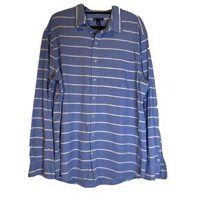 Gap Outlet Men’s Size XL Classic Fit Light Blue Striped Long Sleeve Shirt